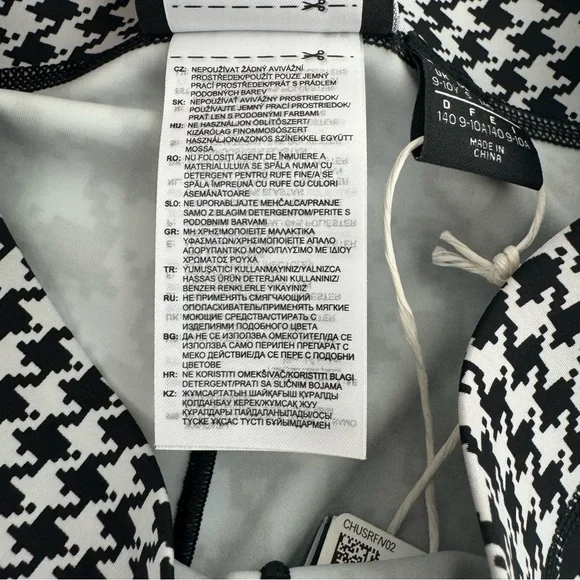 NWT adidas Ivy Park Big Girls Nina Tights Houndstooth Size S black White New - Picture 8 of 16